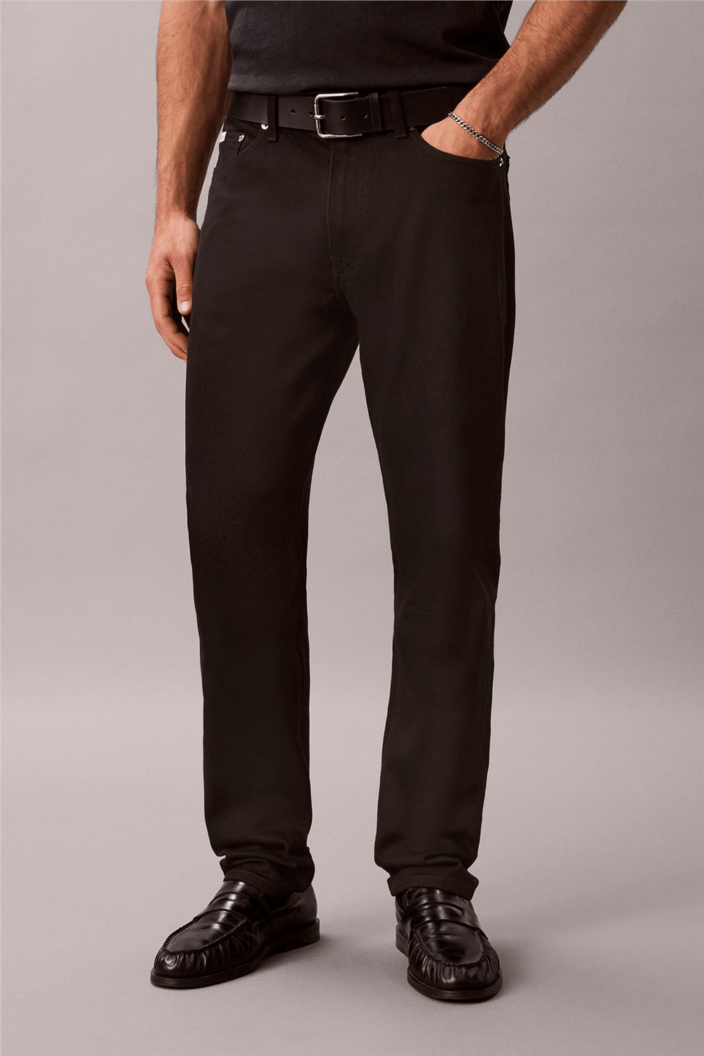 Calvin Klein Classic Taper Ck Cl Black Jean Erkek Jean Pantolon Siyah