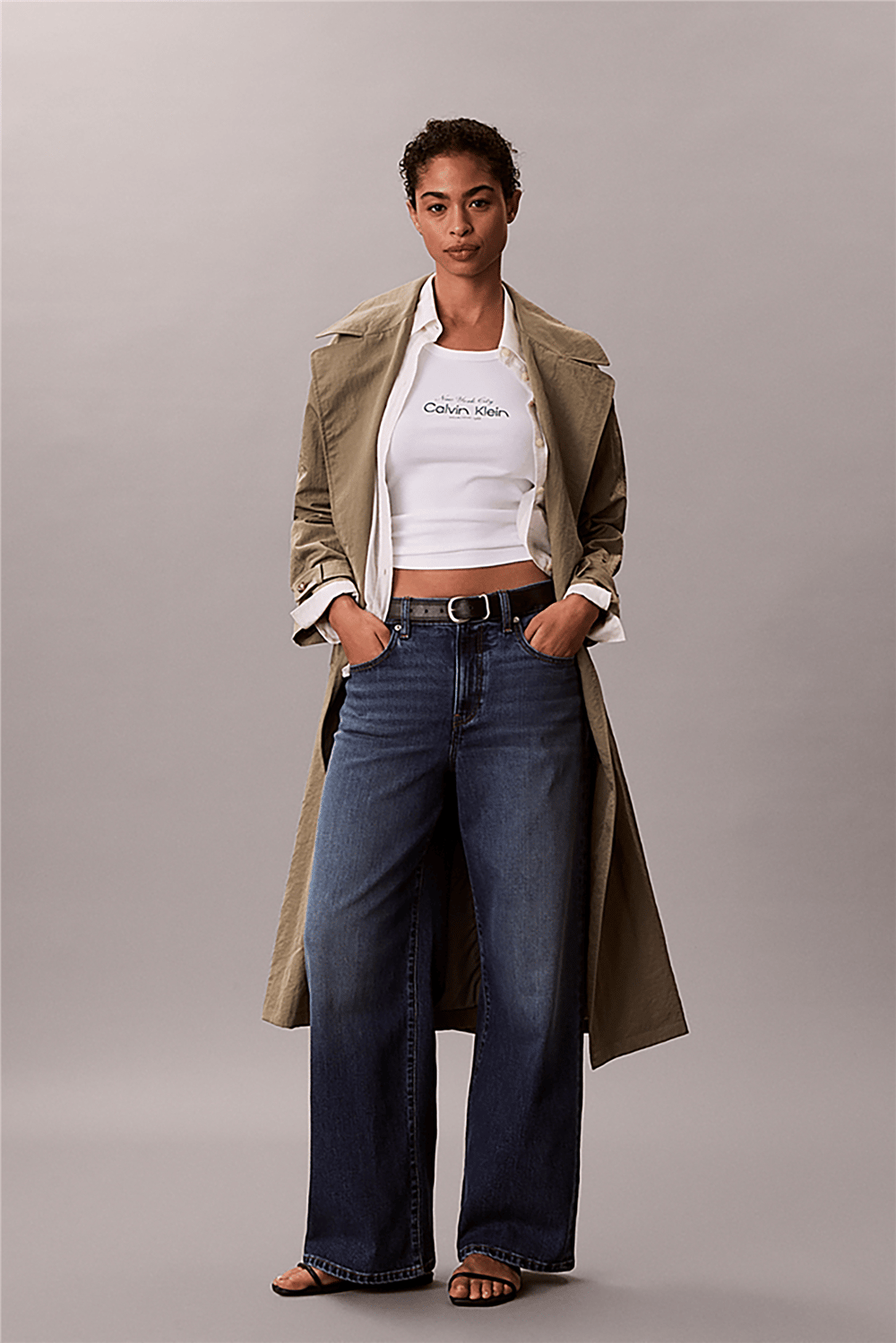 Calvin Klein Contour 2X2 Rib Grap Kadın Kolsuz T-Shirt
