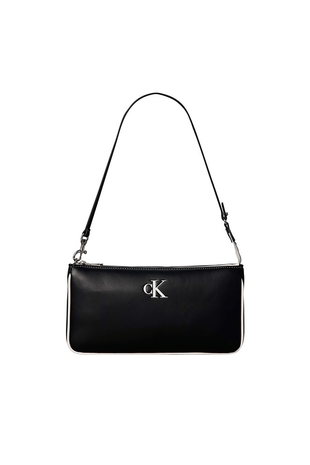 Calvin Klein Contrast Ck Convertible Pouch Kadın Mini Omuz Çantası Siyah