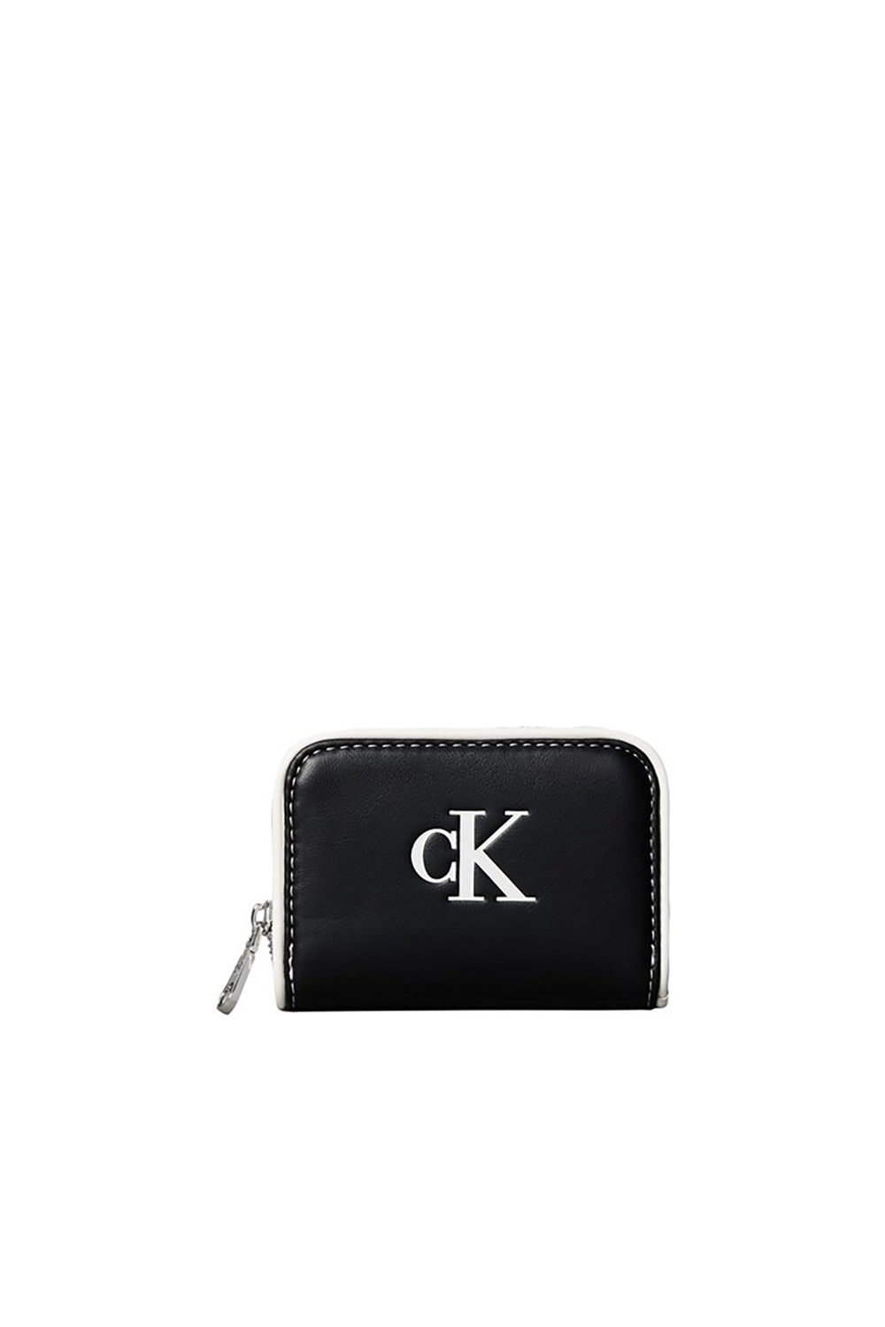 Calvin Klein Contrast Ck Medium Zip Around Kadın Cüzdan Siyah