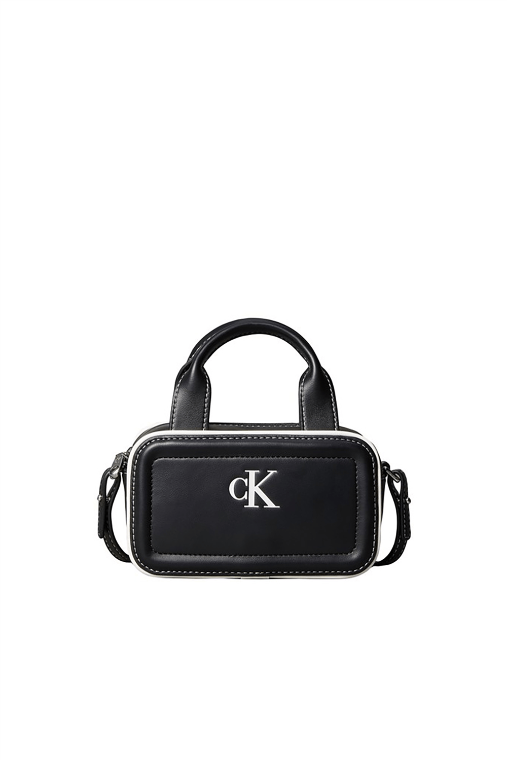 Calvin Klein Contrast Ck Mini Bauletto Bag Kadın Mini Omuz Çantası Siyah