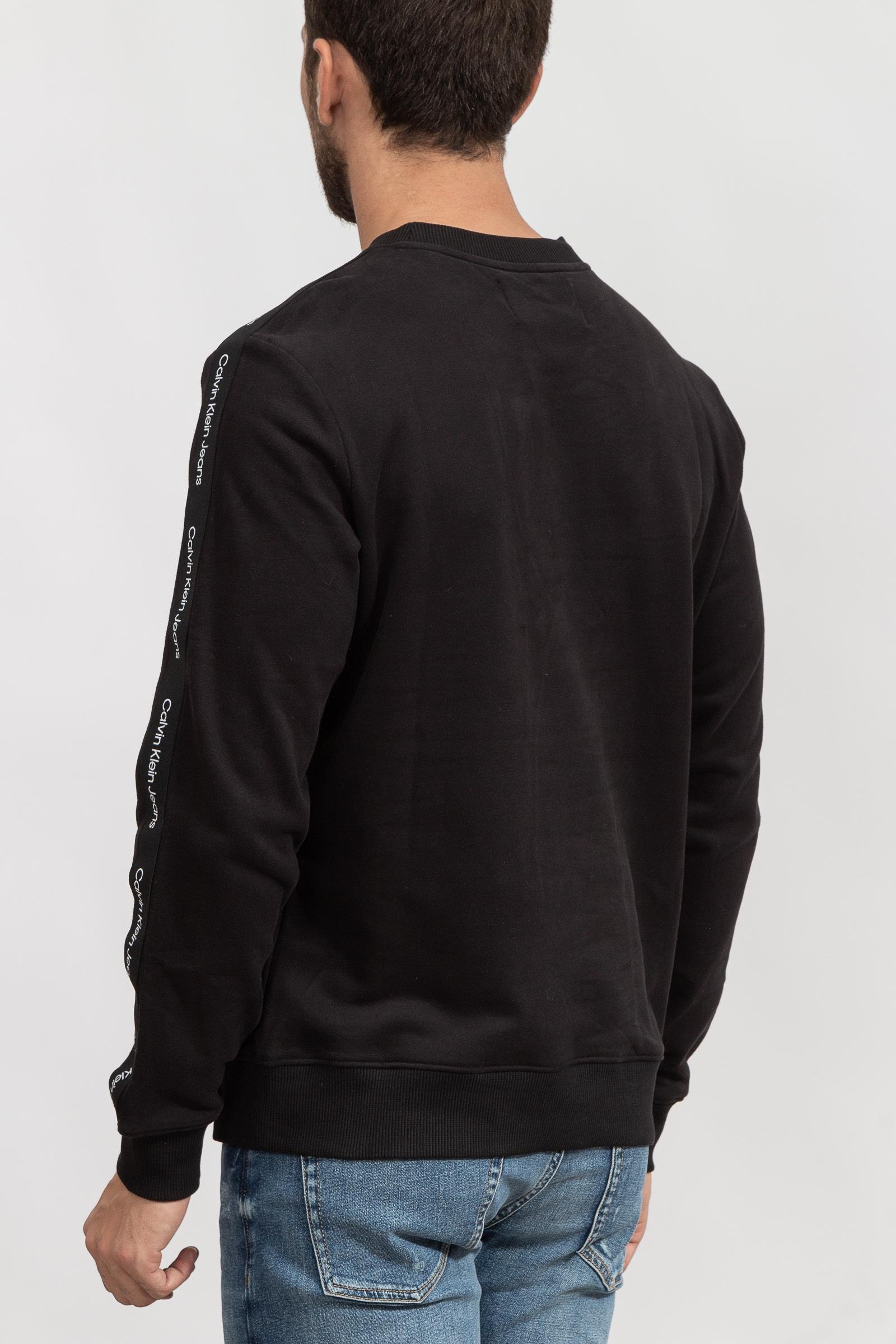 Calvin Klein Contrast Tape Crew Neck Erkek Bisiklet Yaka Sweatshirt