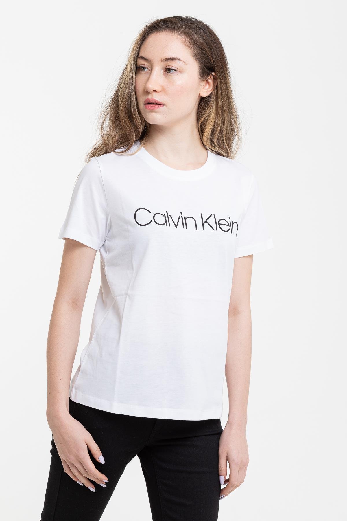 Calvin Klein Core Logo Kadın Bisiklet Yaka T-Shirt