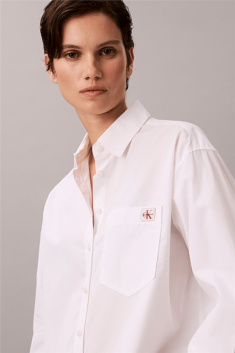 Calvin Klein Cotton Poplin Relaxe Kadın Gömlek