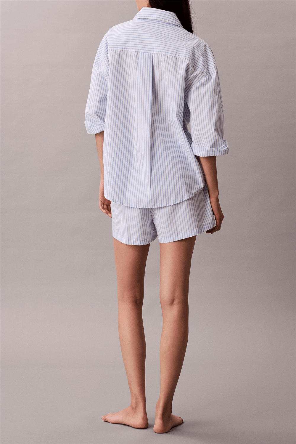 Calvin Klein Covered Wb Poplin Sh Kadın Pijama Altı Mavi