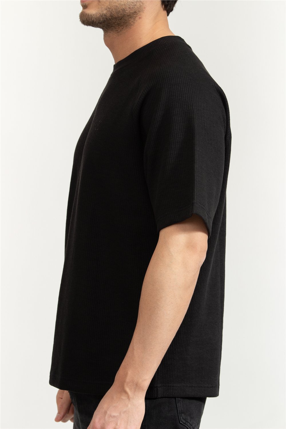 Calvin Klein Cozy Flatback Rib SS Relaxed Tee Erkek Bisiklet Yaka T-Shirt