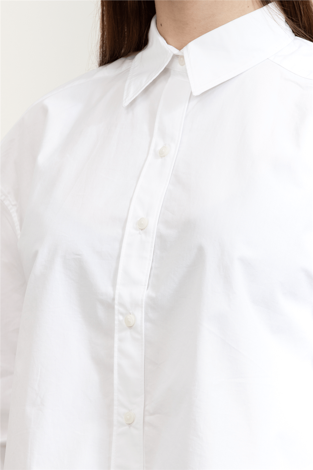 Calvin Klein Crisp Poplin Oversized Cropped S Kadın Gömlek