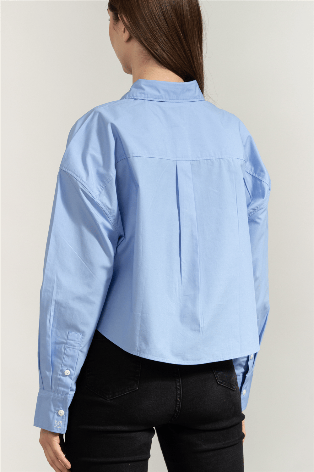 Calvin Klein Crisp Poplin Oversized Cropped S Kadın Gömlek
