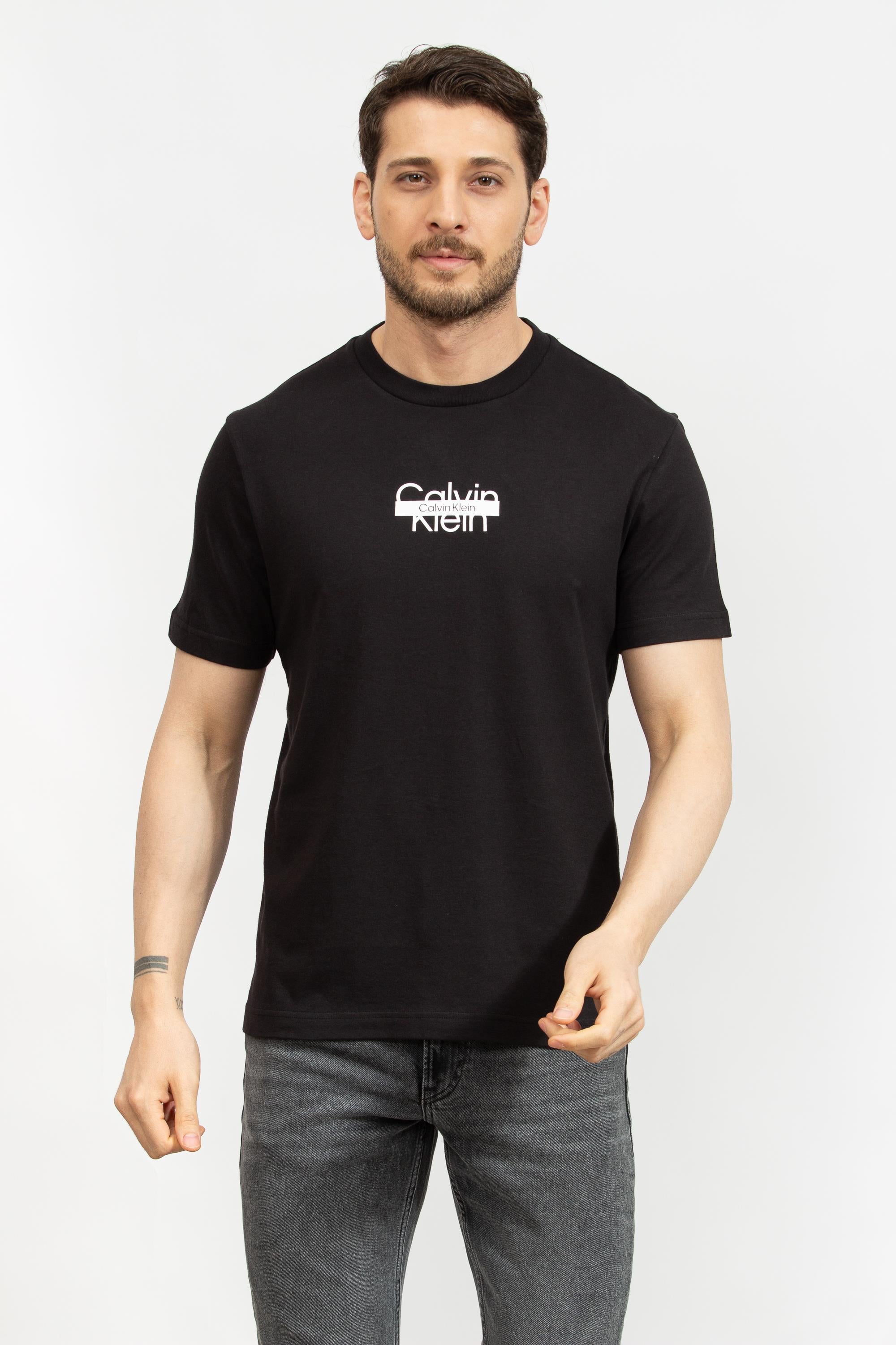 Calvin Klein Cut Through Erkek Bisiklet Yaka T-Shirt