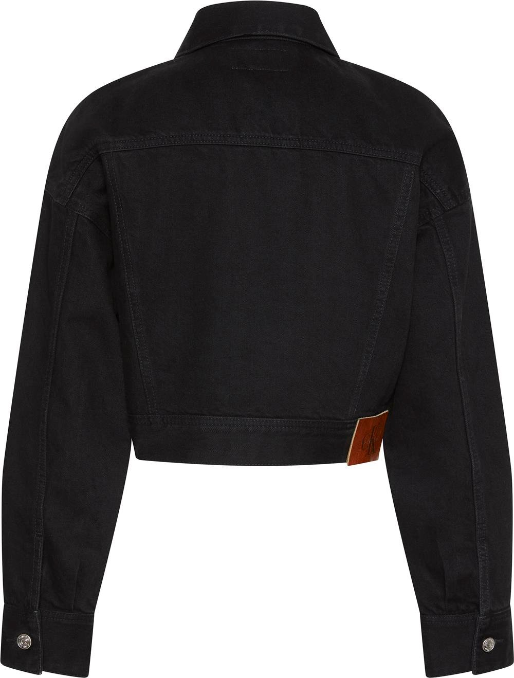 Calvin Klein Denim Cropped Jacket Soft Black Kadın Kot Mont