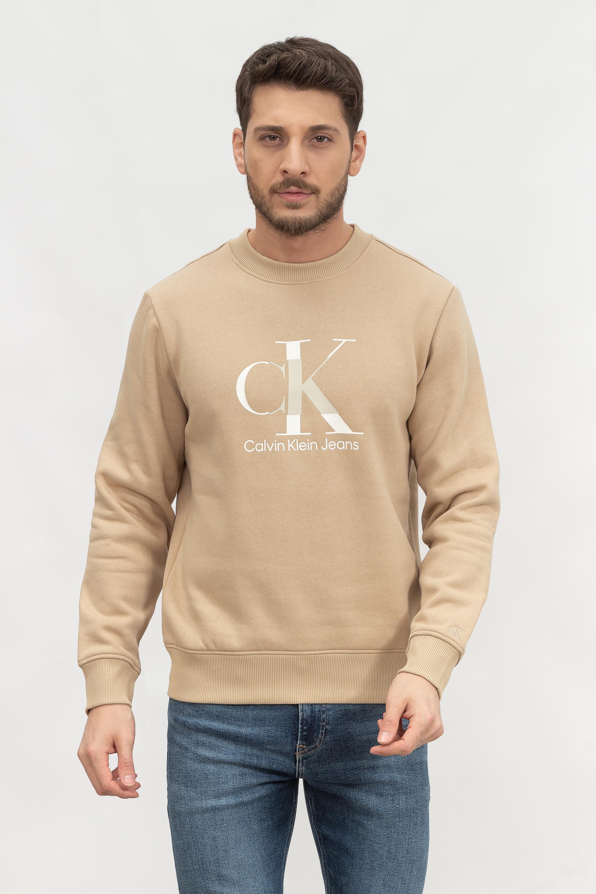 Calvin Klein Disrupted Monologo Crew Neck Erkek Bisiklet Yaka Sweatshirt