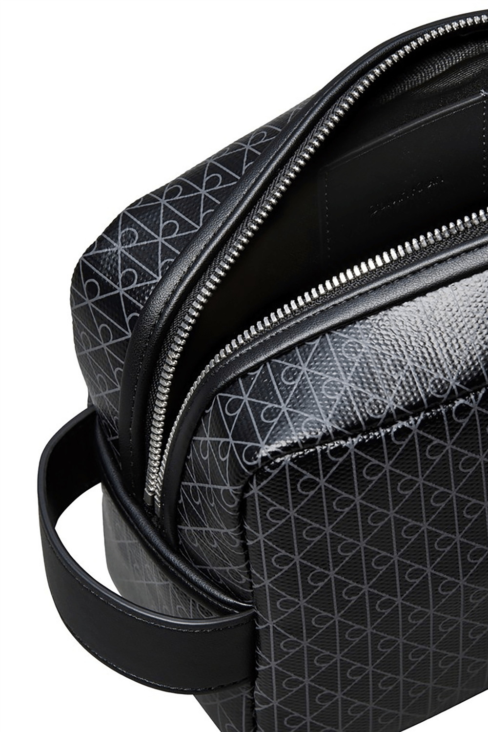 Calvin Klein Emblem Aop Coated Dopp Kit Erkek El Çantası Siyah