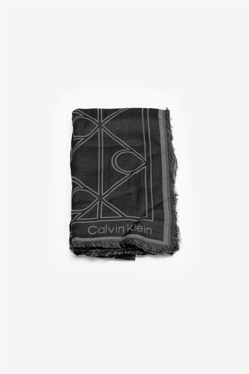 Calvin Klein Emblem Aop Contrast LW Square Sc Kadın Şal