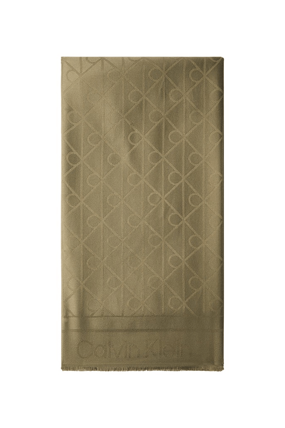 Calvin Klein Emblem Aop Glossy Tonal Scarf Kadın Atkı Yeşil