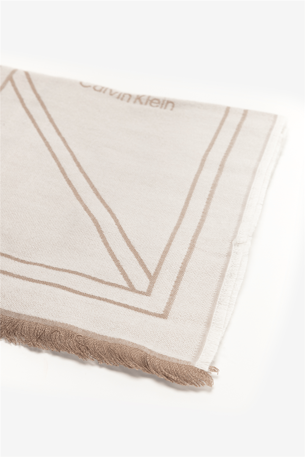 Calvin Klein Emblem Repeat LW Shawl W Fringes Kadın Şal