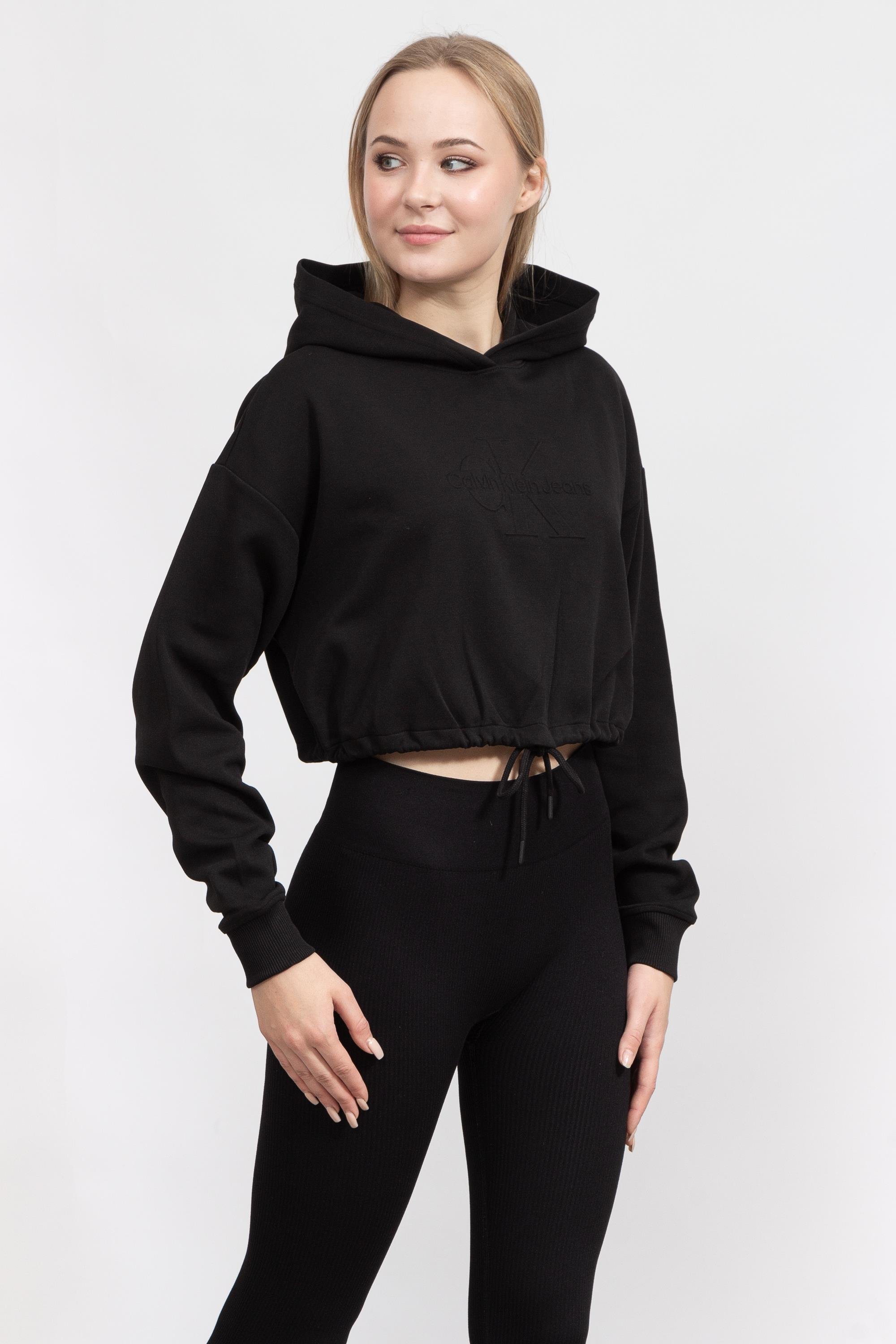 Calvin Klein Embossed Monologo Kadın Kapüşonlu Sweatshirt