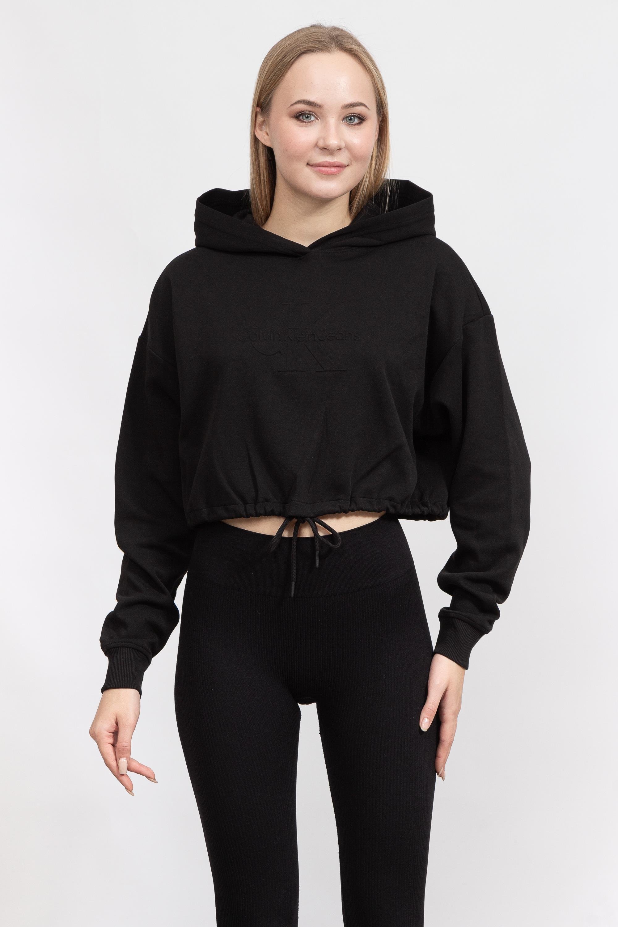 Calvin Klein Embossed Monologo Kadın Kapüşonlu Sweatshirt