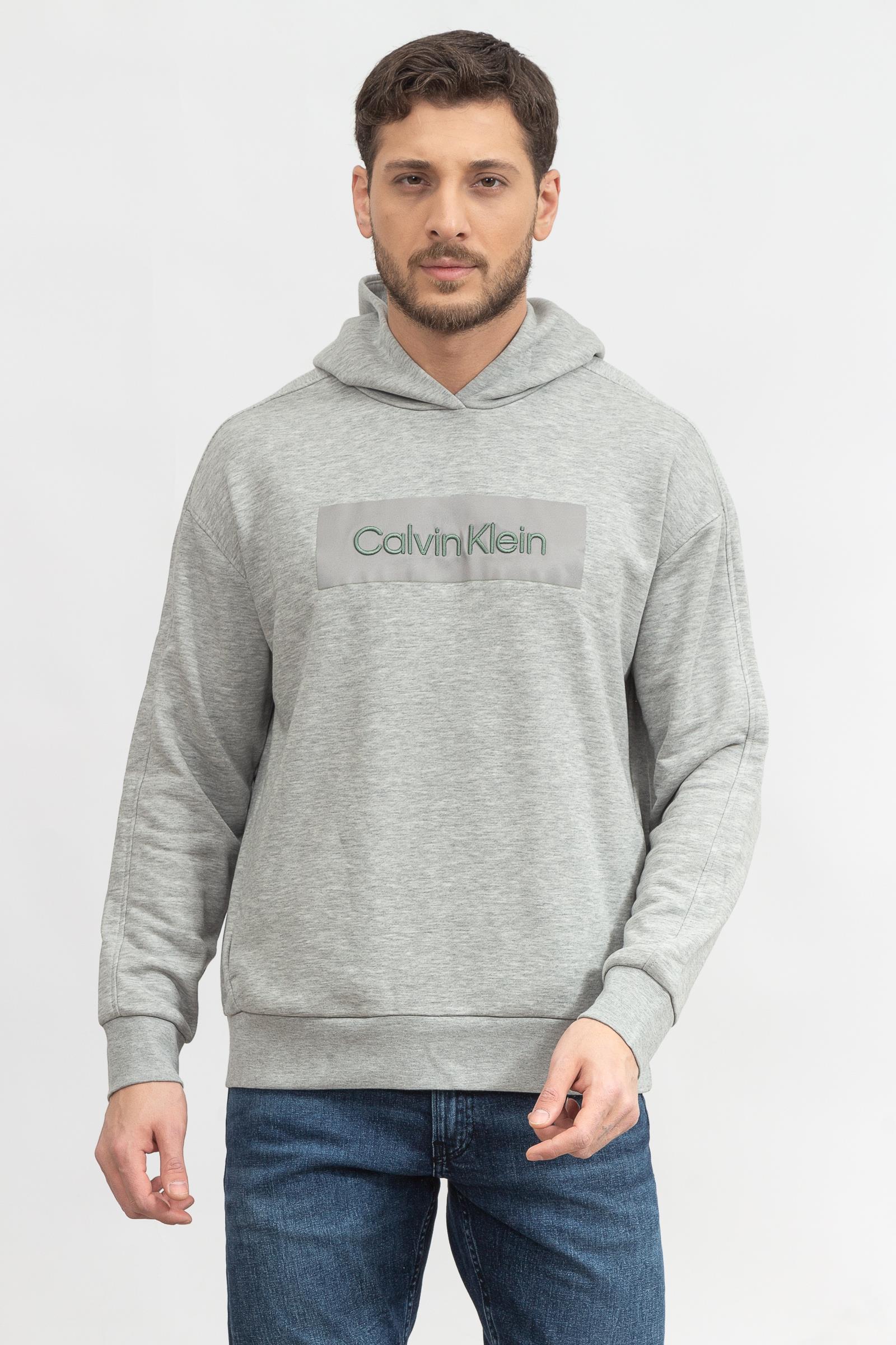 Calvin Klein Embroidered Comfort Hoodie Erkek Kapüşonlu Sweatshirt