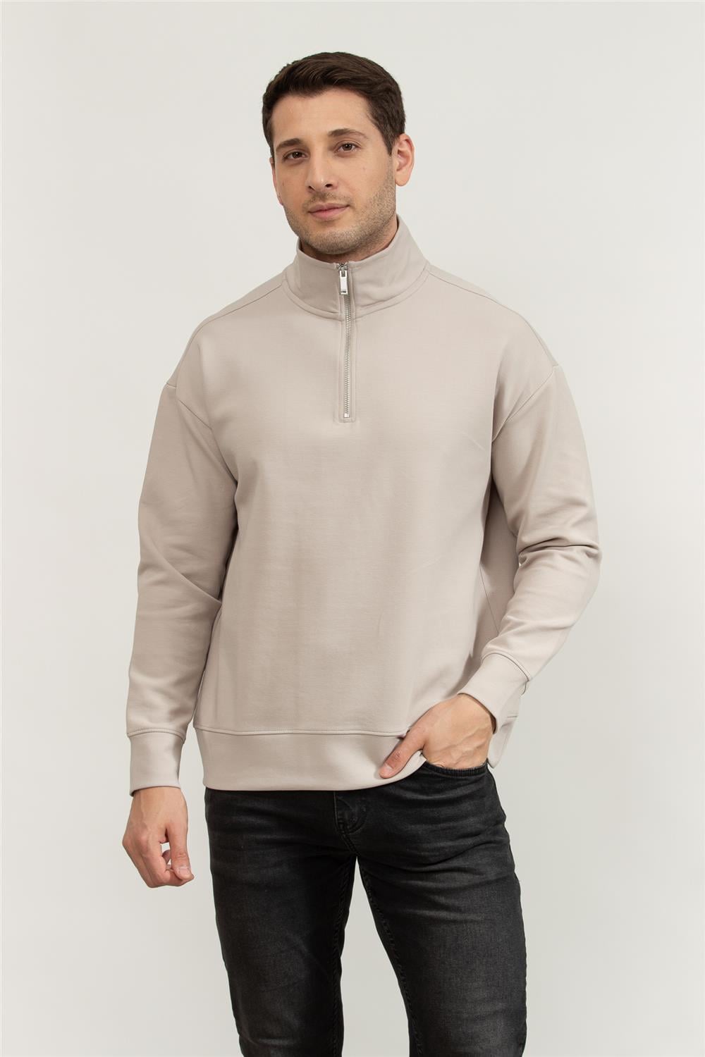 Calvin Klein Erkek Fermuarlı Sweatshirt