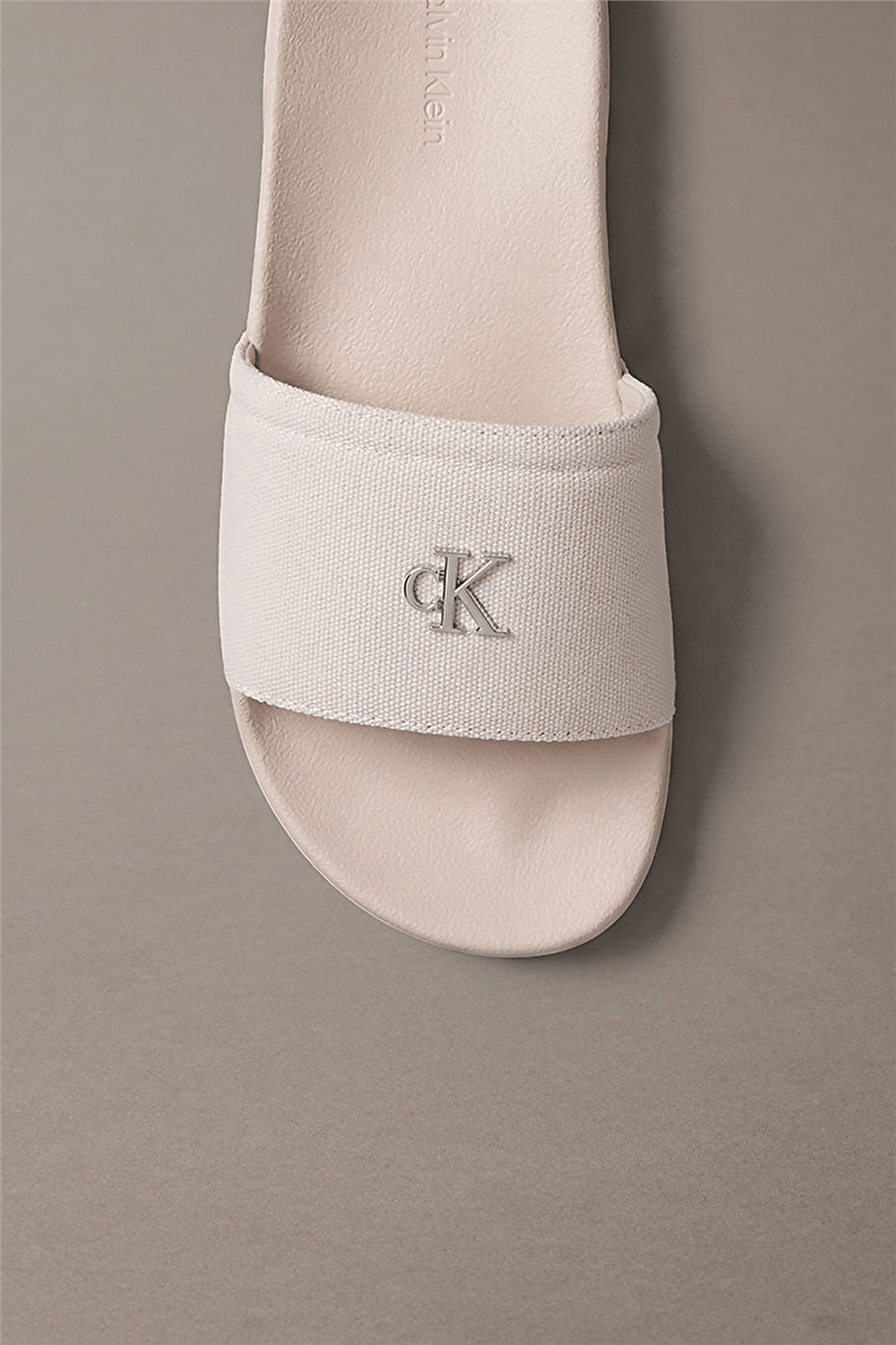 Calvin Klein Ess Slide Canvas Hdw Kadın Terlik Bej