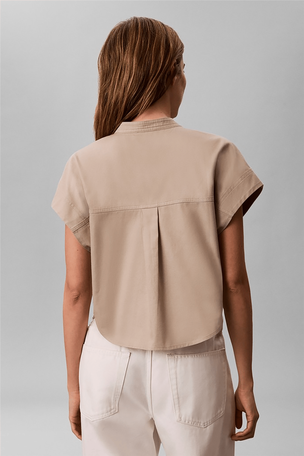 Calvin Klein Faux Denim Ss Relaxed Blouse Kadın Gömlek