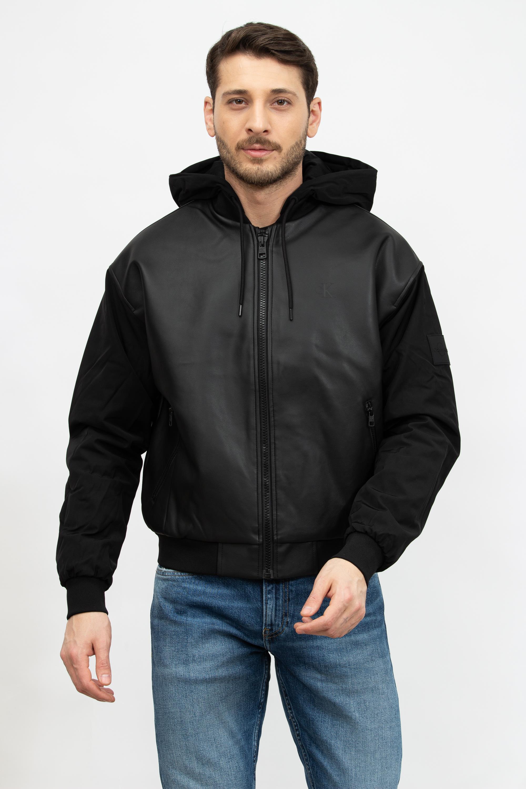 Calvin Klein Faux Leather Bomber Erkek Deri Mont