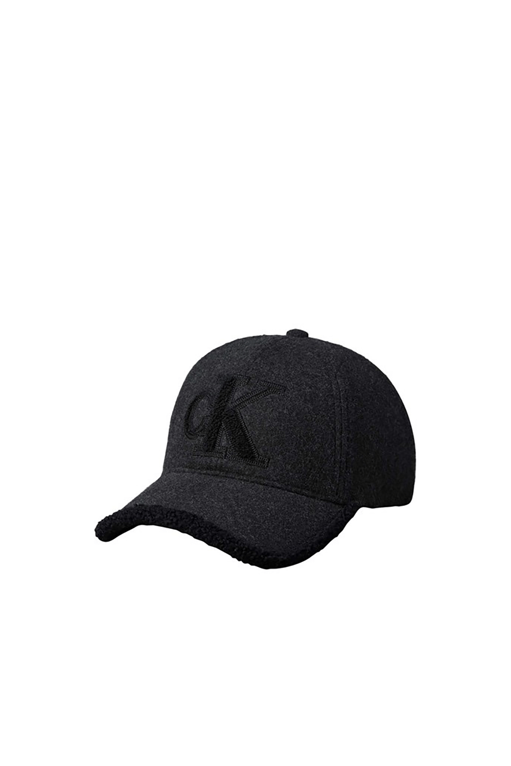 Calvin Klein Felt/ Sherpa Cap W/ Chenille Log Kadın Baseball Şapka Siyah