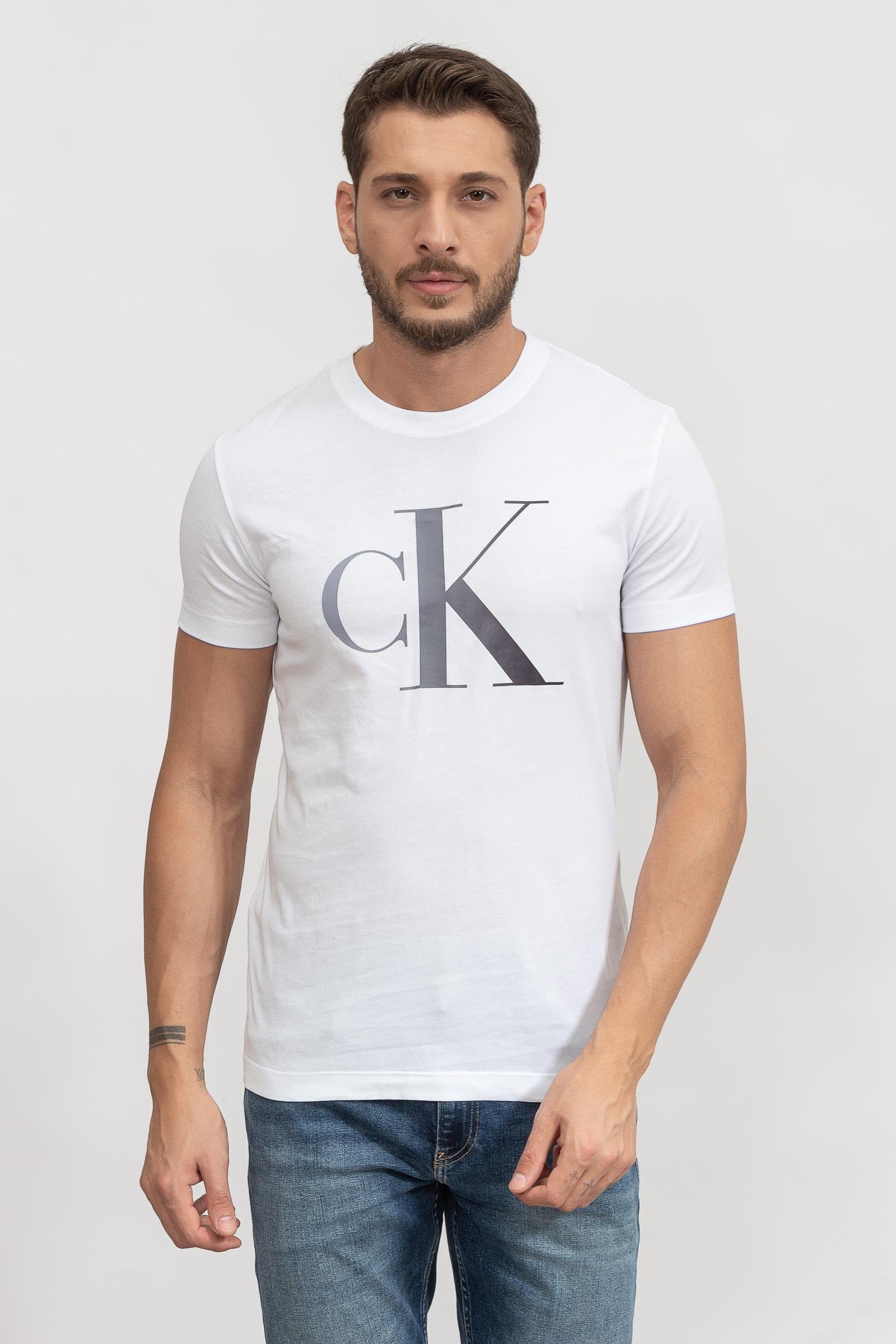 Calvin Klein Filled Ck Erkek Bisiklet Yaka T-Shirt