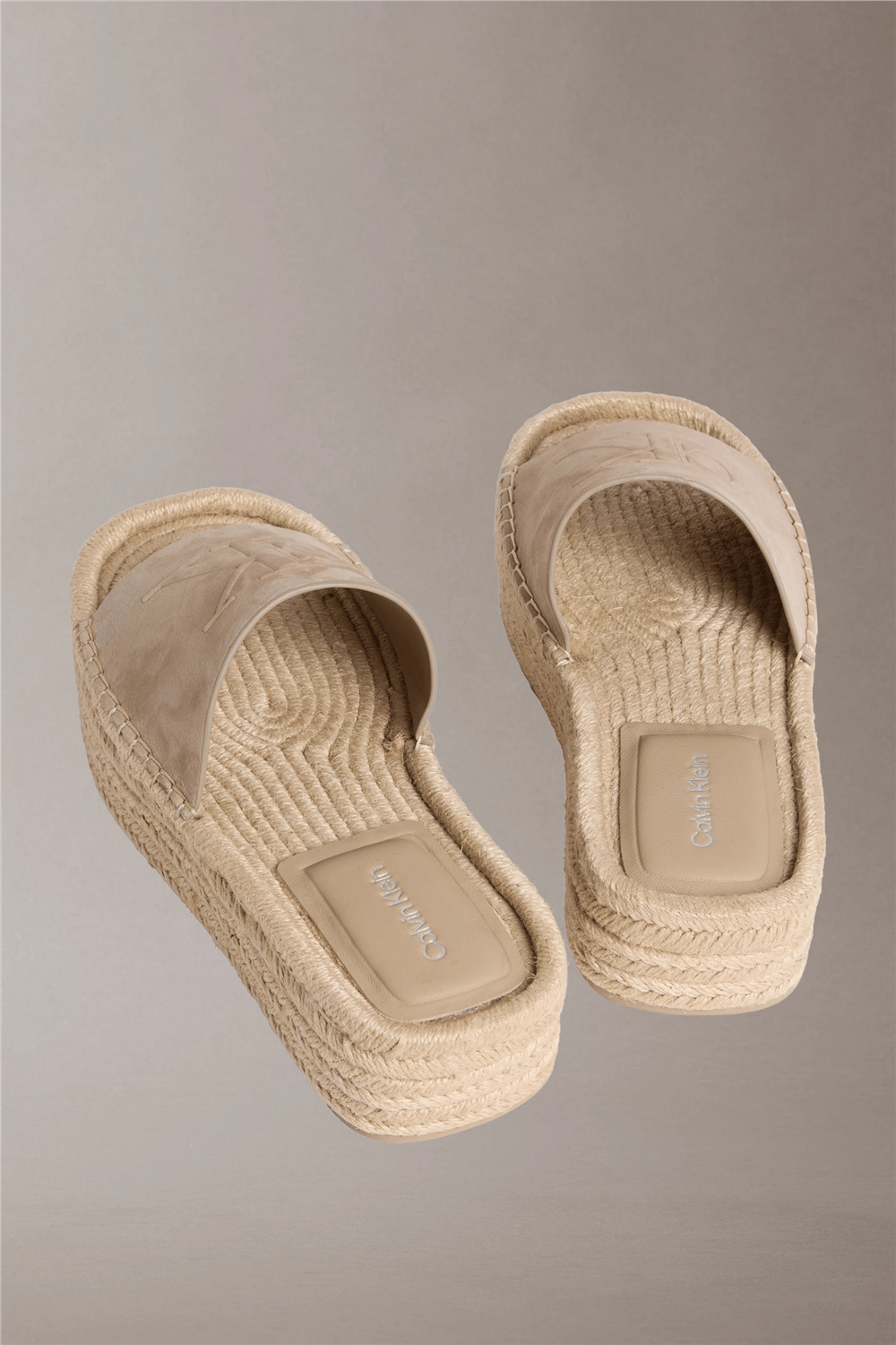 Calvin Klein Flatf Espa Mule Nub Kadın Espadril Bej