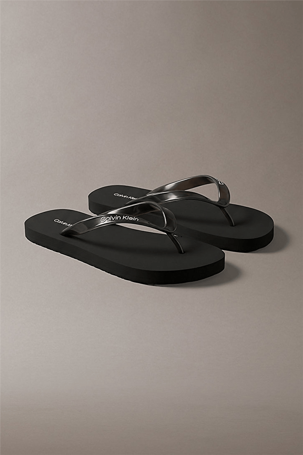 Calvin Klein Flip Flop Tpu Metall Kadın Terlik Siyah