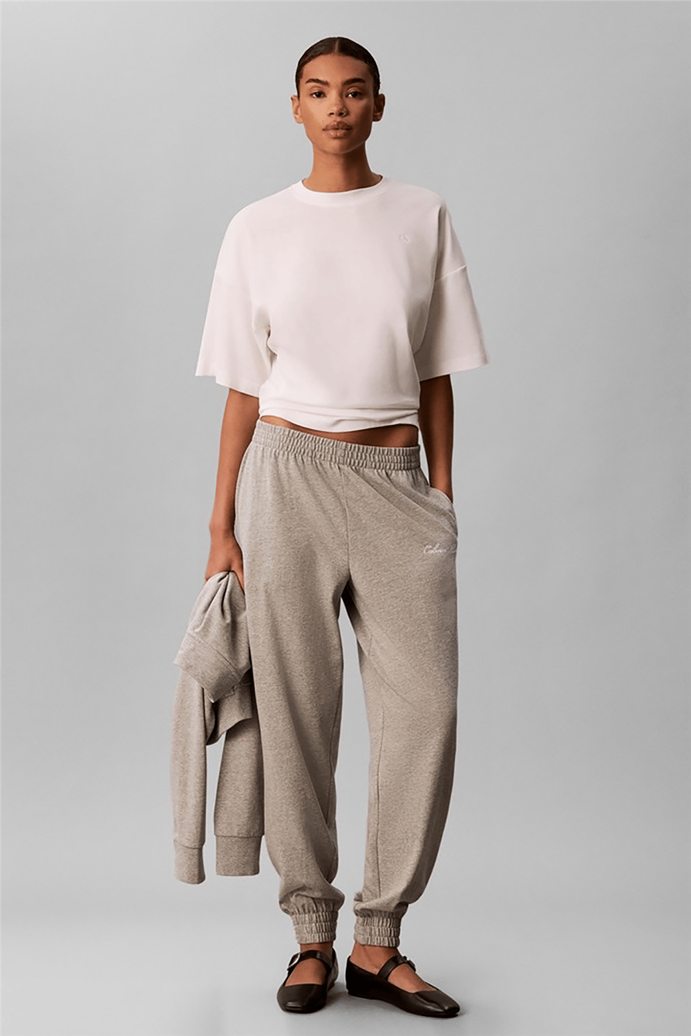 Calvin Klein Heavy Jersey Jogger- Graphic Kadın Pijama Altı Gri