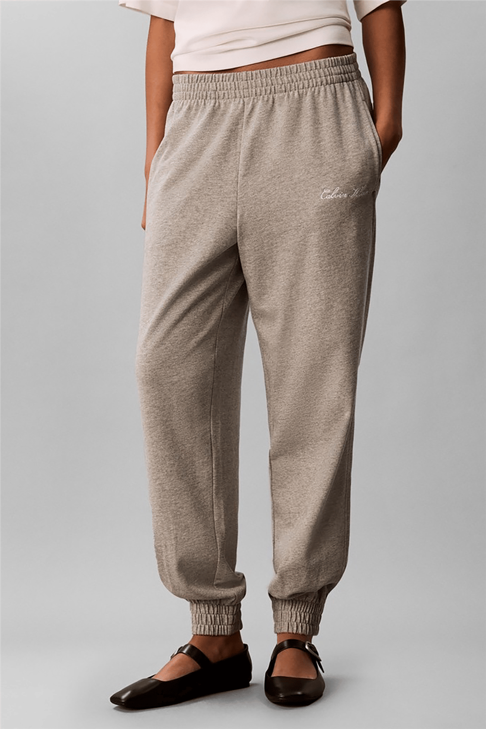 Calvin Klein Heavy Jersey Jogger- Graphic Kadın Pijama Altı Gri
