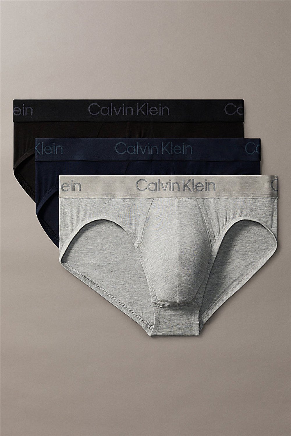 Calvin Klein Hip Brief 3Pk Erkek 3lü Boxer Mavi