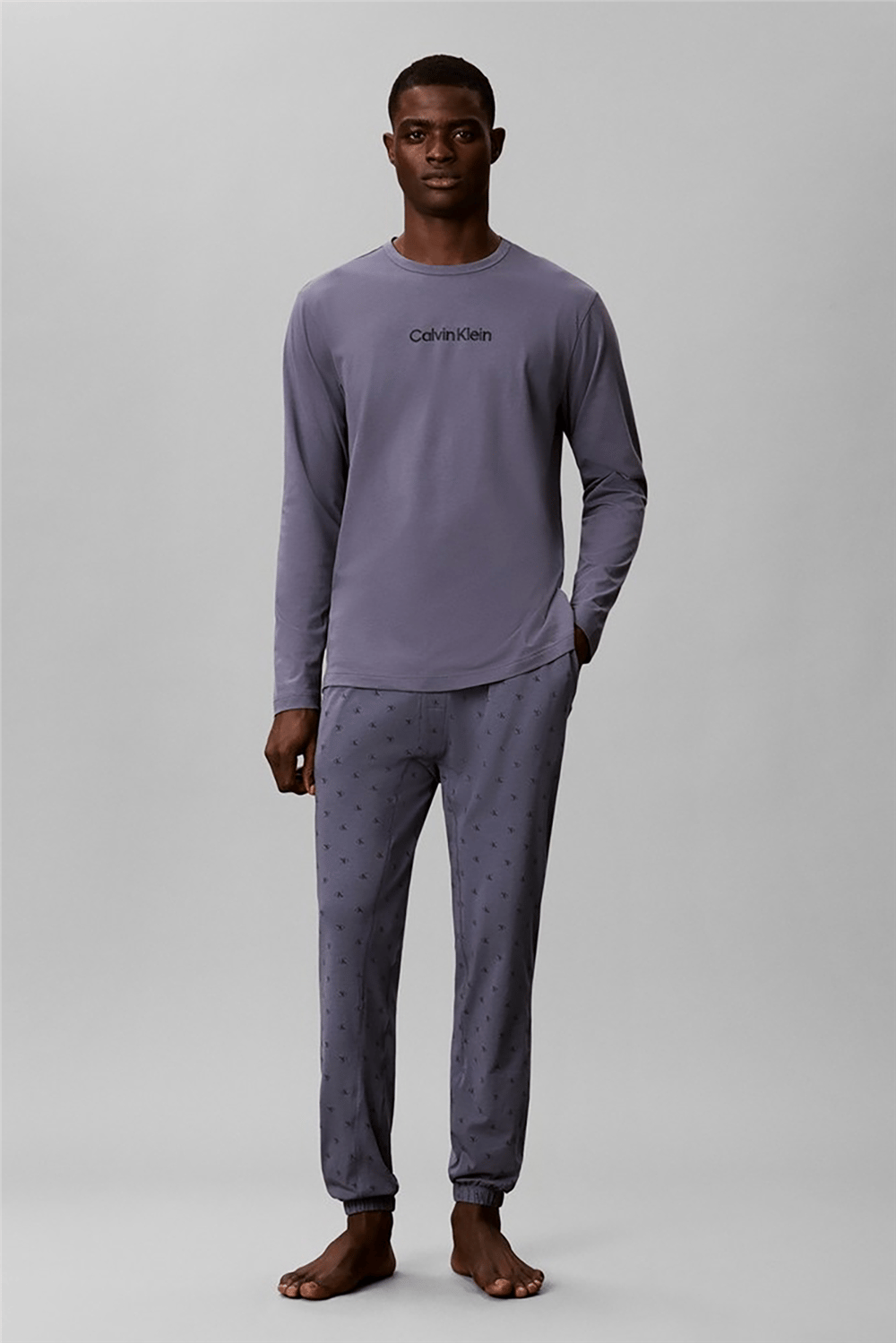 Calvin Klein Holiday Ls Tee Jogger Set Erkek Pijama Takımı