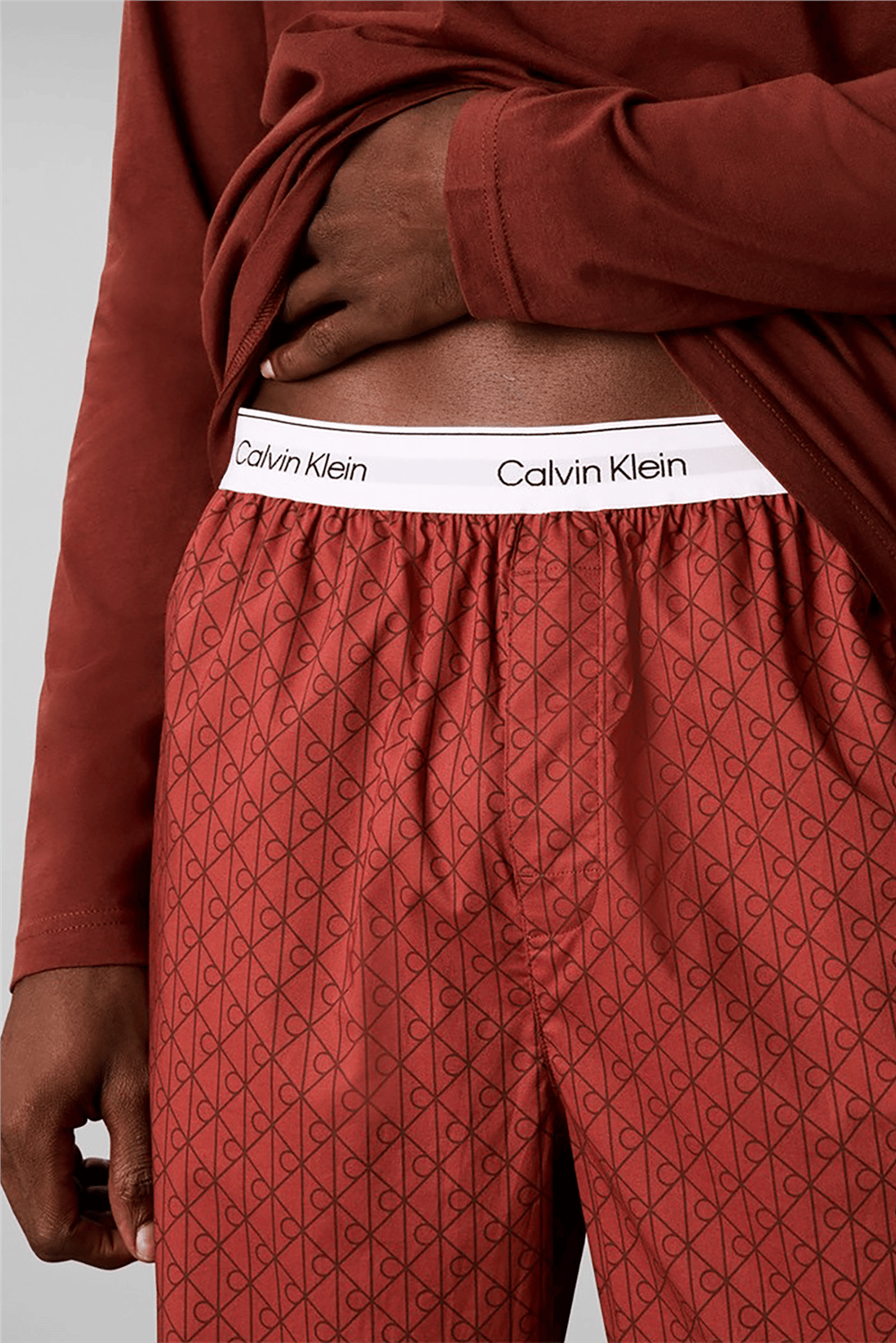 Calvin Klein Holiday Ls Tee Pant Set Erkek Pijama Takımı