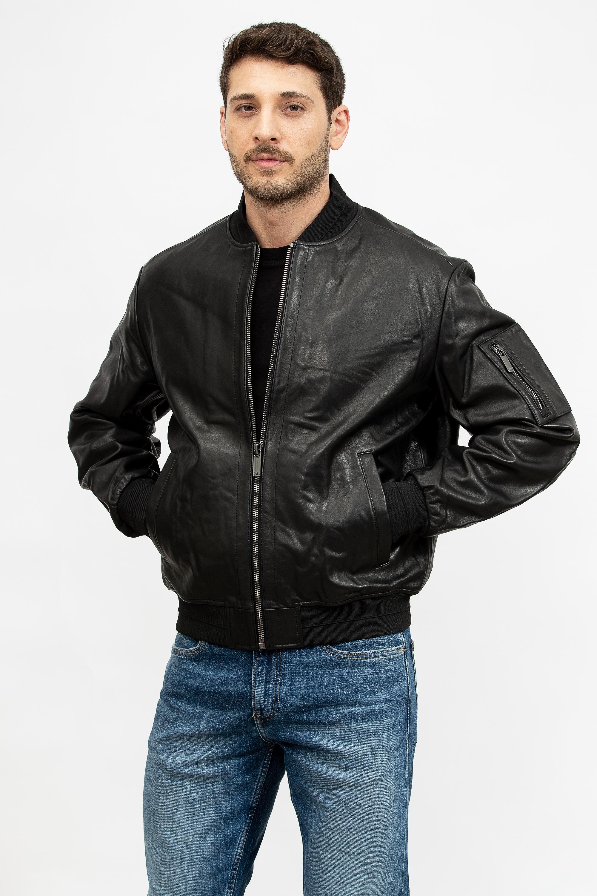 Calvin Klein Lamb Nappa Hero Bomber Erkek Deri Mont