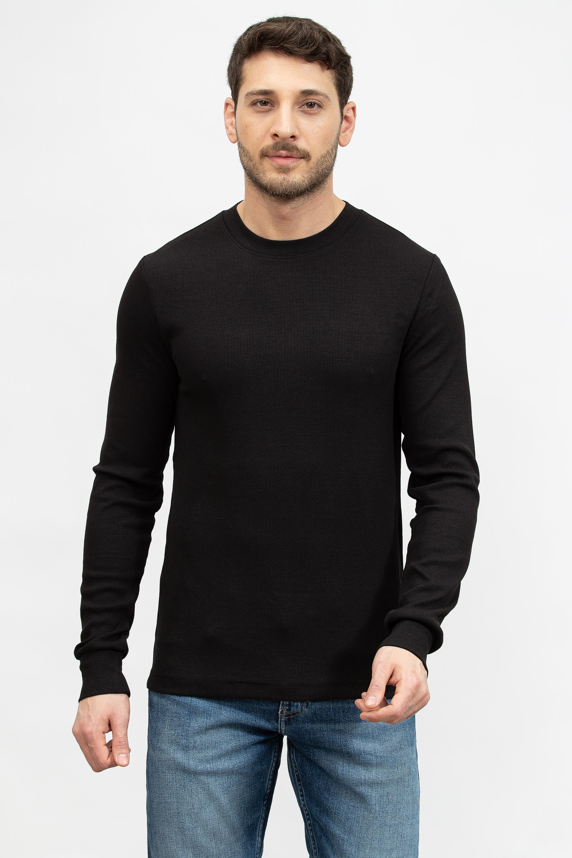 Calvin Klein Logo Tab Rib Ls Erkek Bisiklet Yaka Sweatshirt