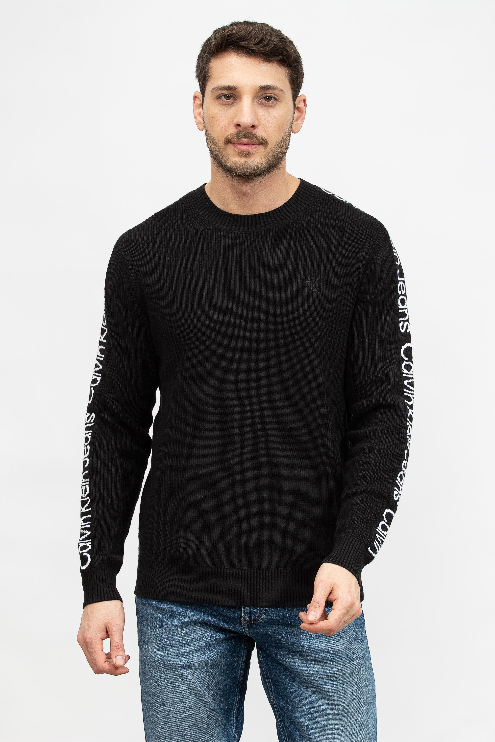 Calvin Klein Logo Tape Cn Erkek Triko