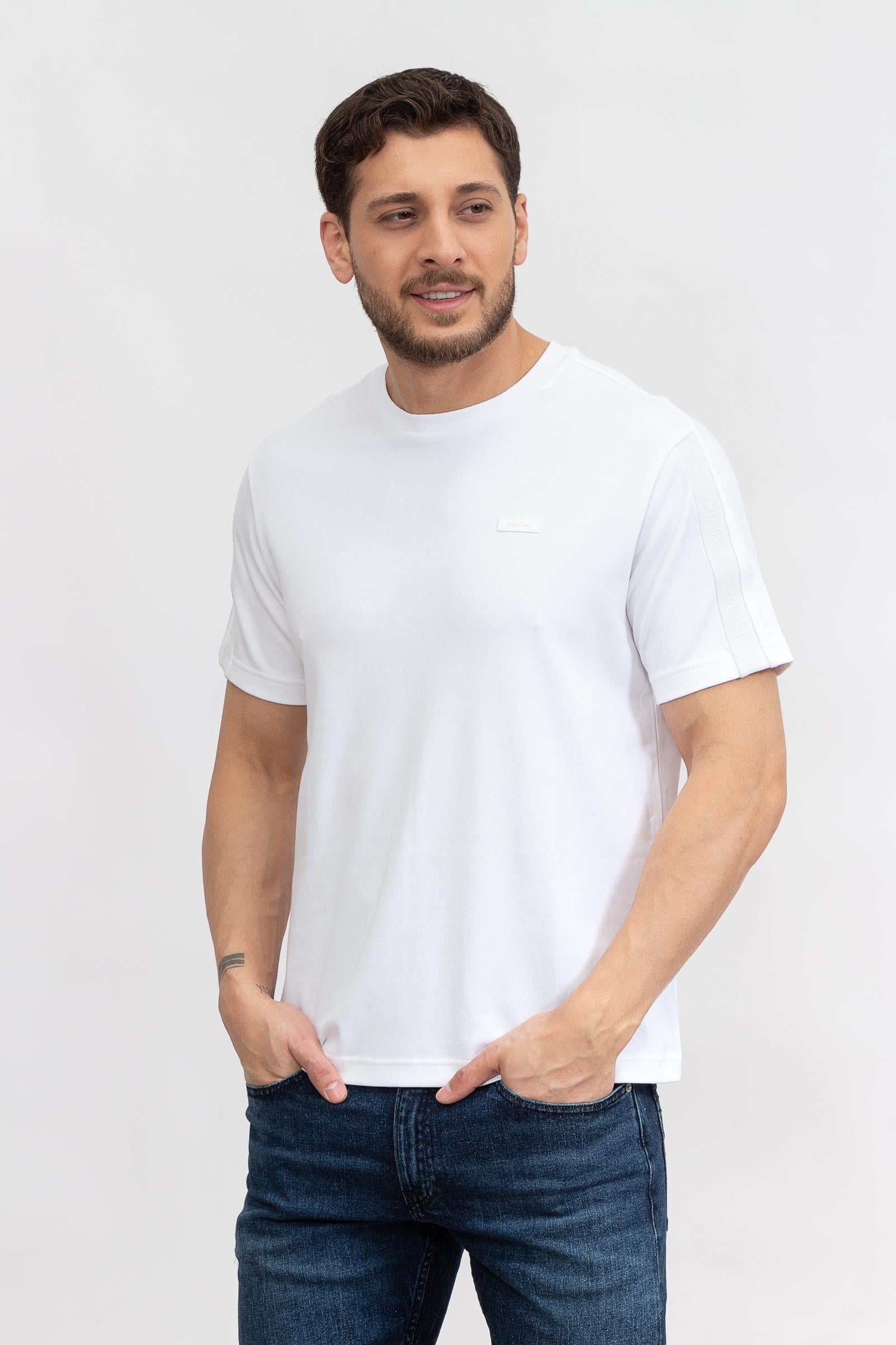 Calvin Klein Logo Tape Comfort Erkek Bisiklet Yaka T-Shirt