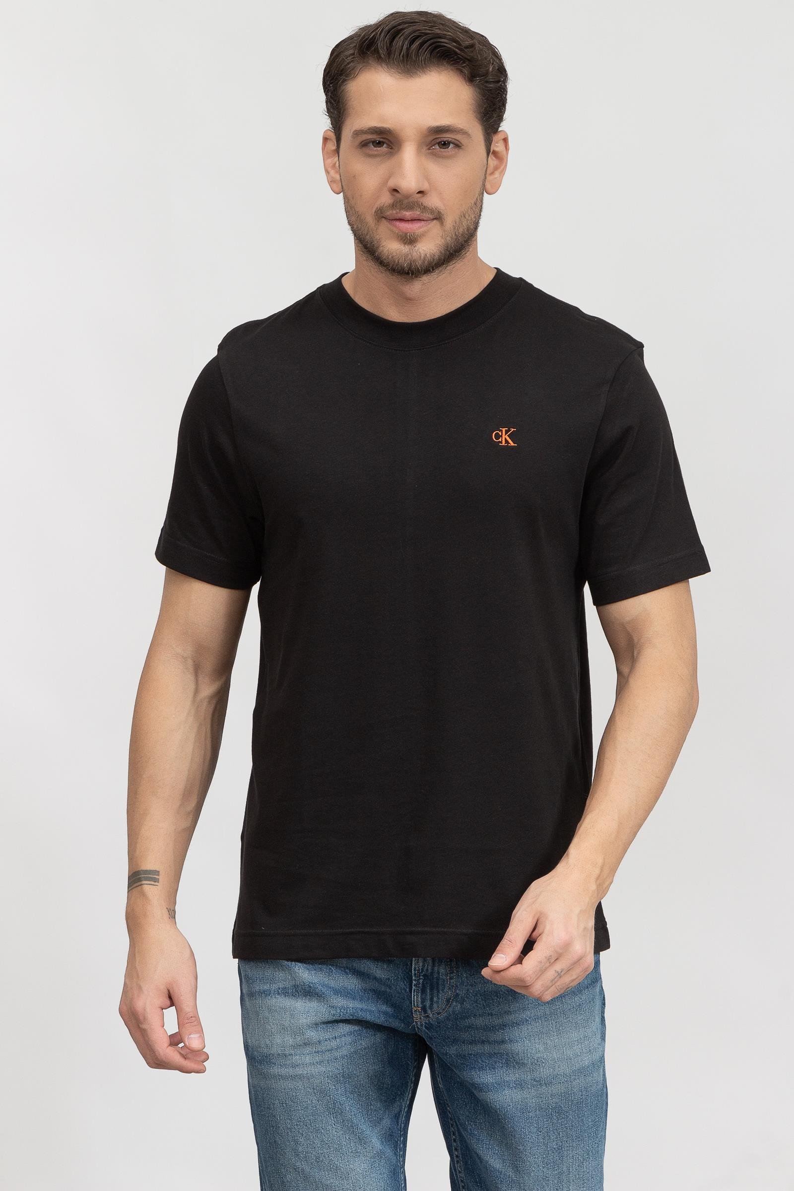 Calvin Klein Logo Tape Erkek Bisiklet Yaka T-Shirt