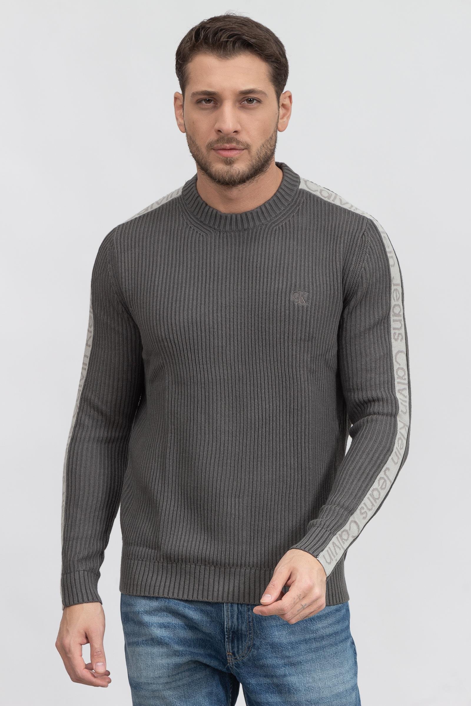 Calvin Klein Logo Tape Erkek Triko