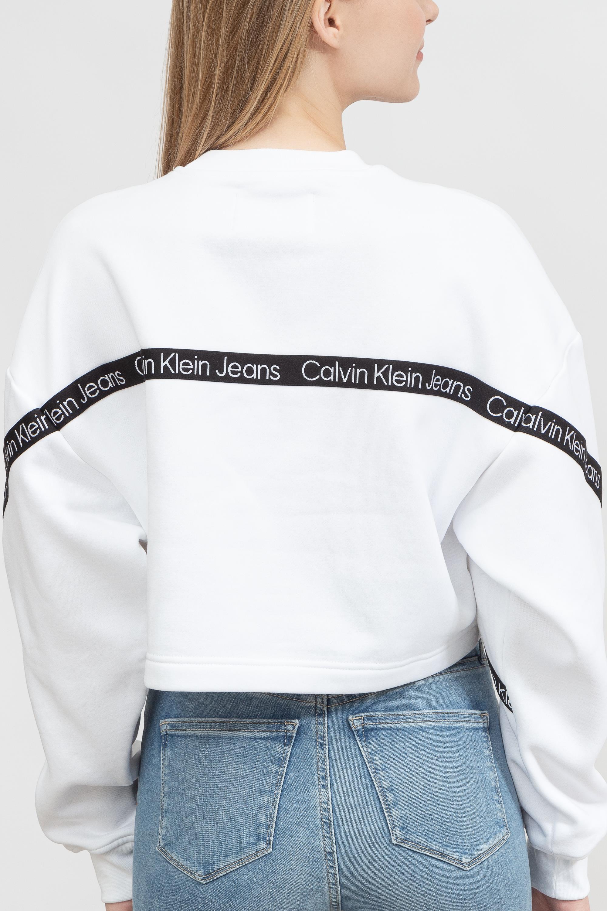 Calvin Klein Logo Tape Kadın Bisiklet Yaka Sweatshirt