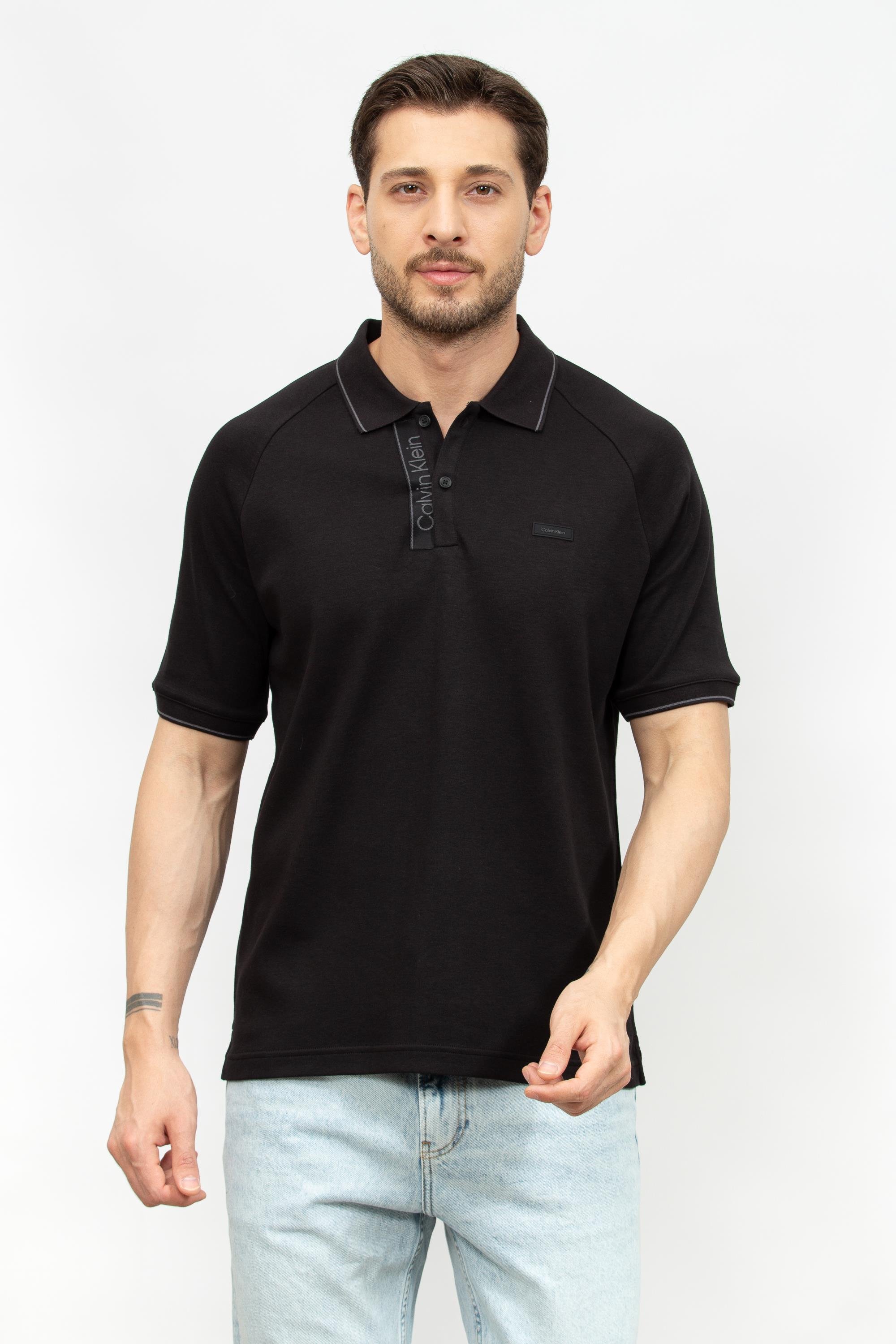 Calvin Klein Logo Tape Placket Raglan Erkek Polo Yaka T-Shirt