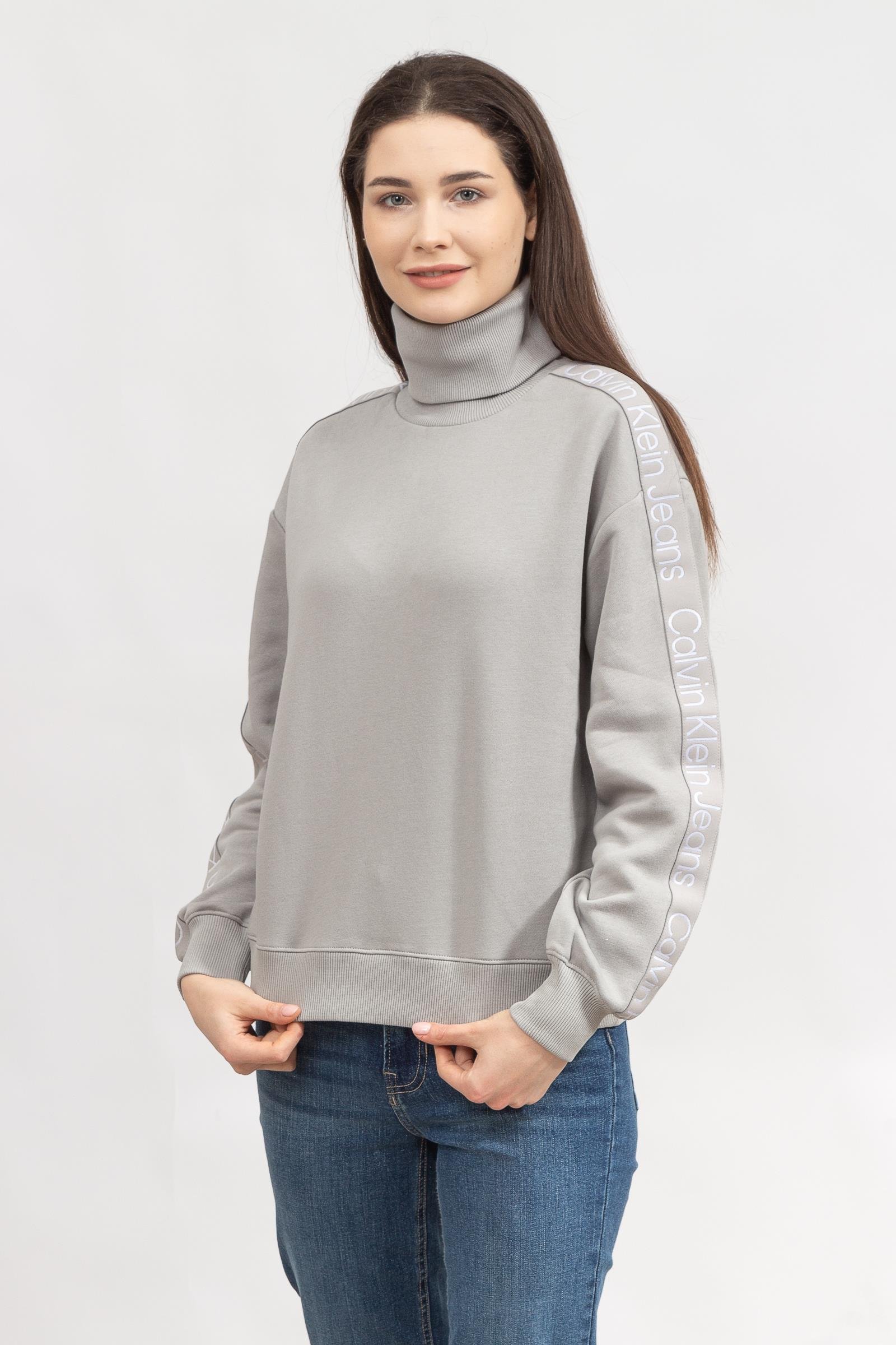 Calvin Klein Logo Tape/Jacquard Kadın Bisiklet Yaka Sweatshirt