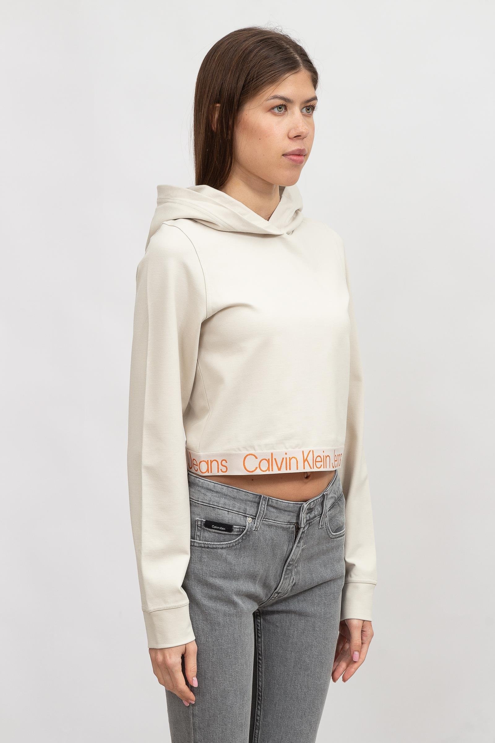 Calvin Klein Logo Tape/Jacquard Kadın Kapüşonlu Sweatshirt