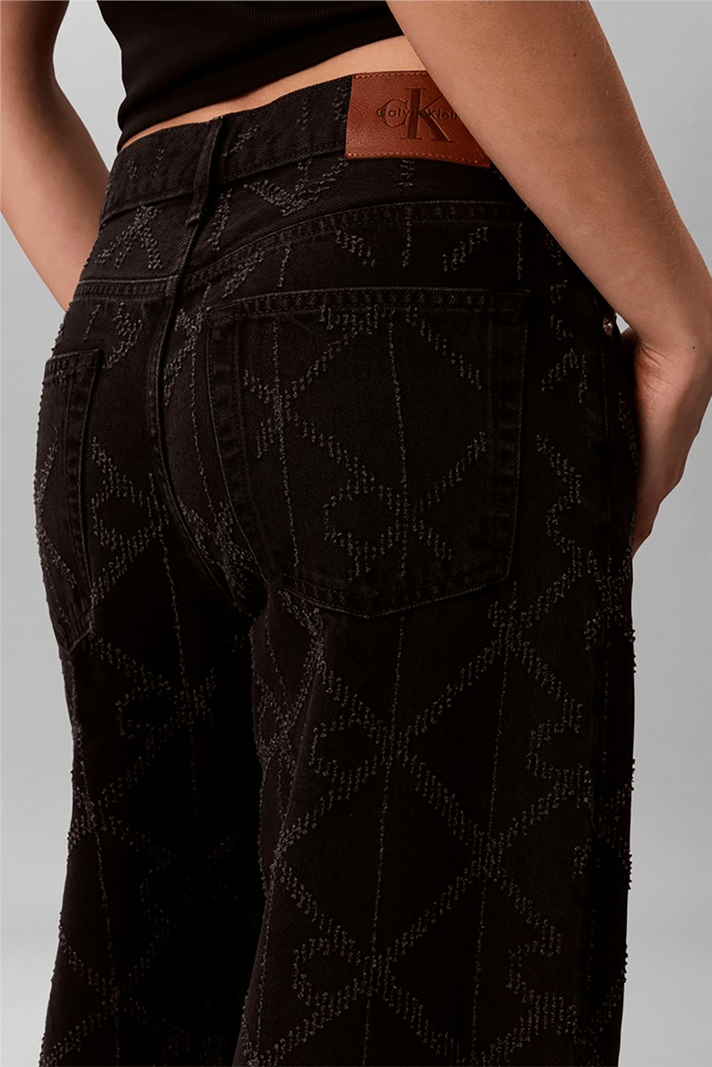 Calvin Klein Low Rise Baggy Ck Worn Black Kadın Jean Pantolon