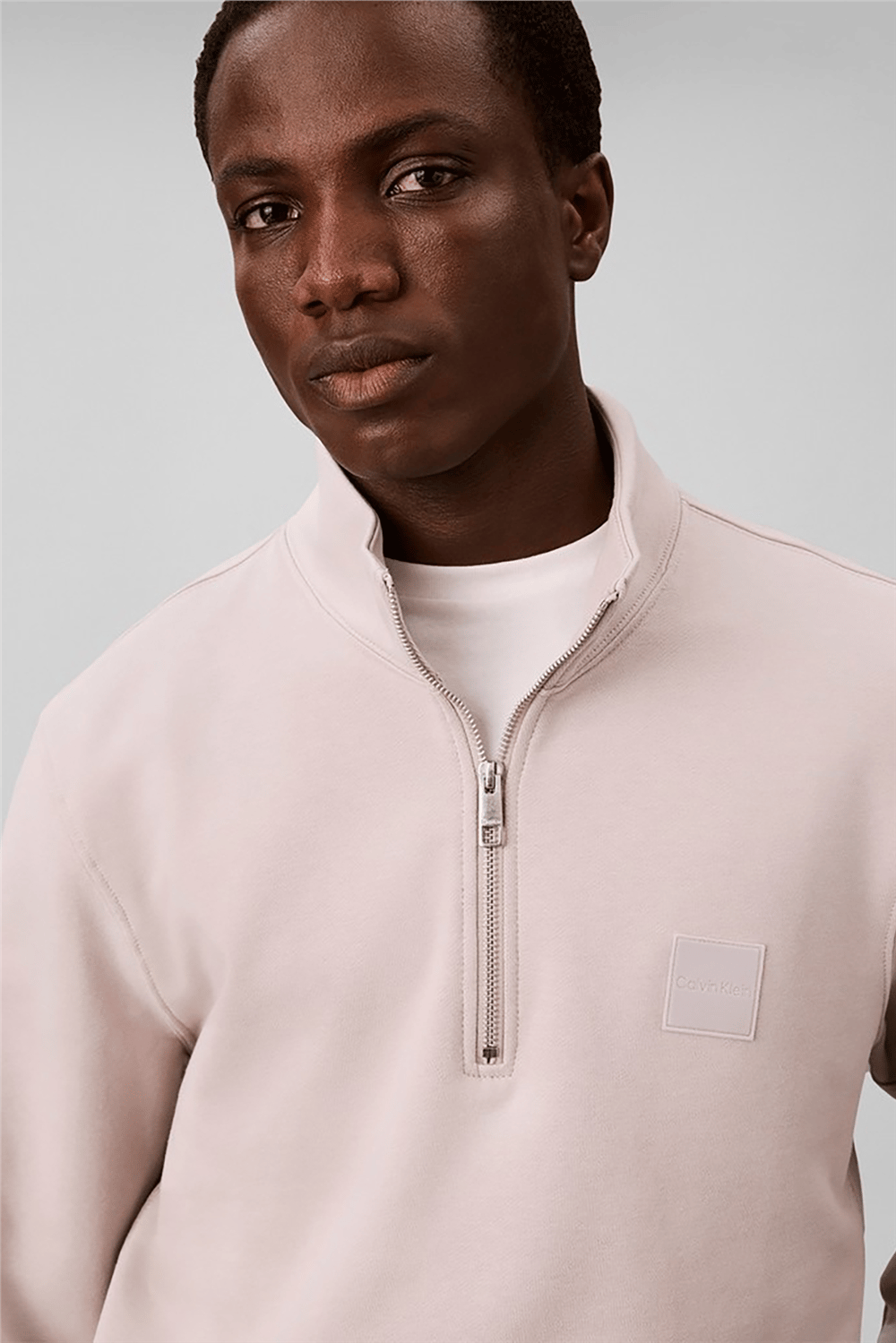 Calvin Klein Ls 350 Terry Spw Rubber Badge Qt Erkek Bisiklet Yaka Sweatshirt