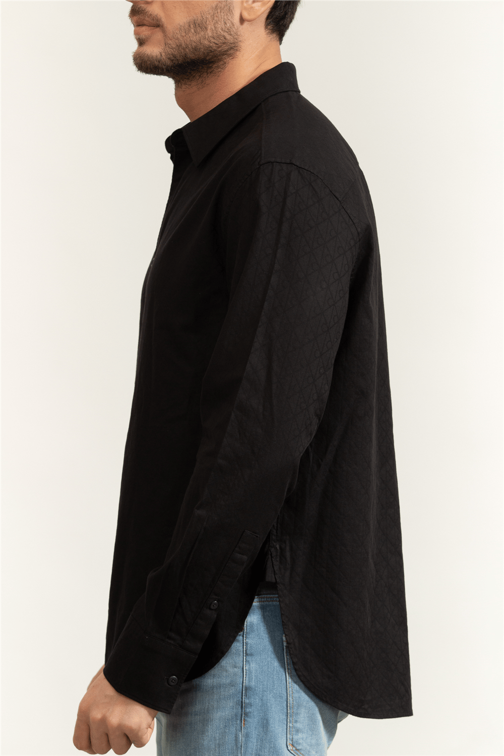 Calvin Klein LS Aop Jacquard Easy Shirt Erkek Gömlek