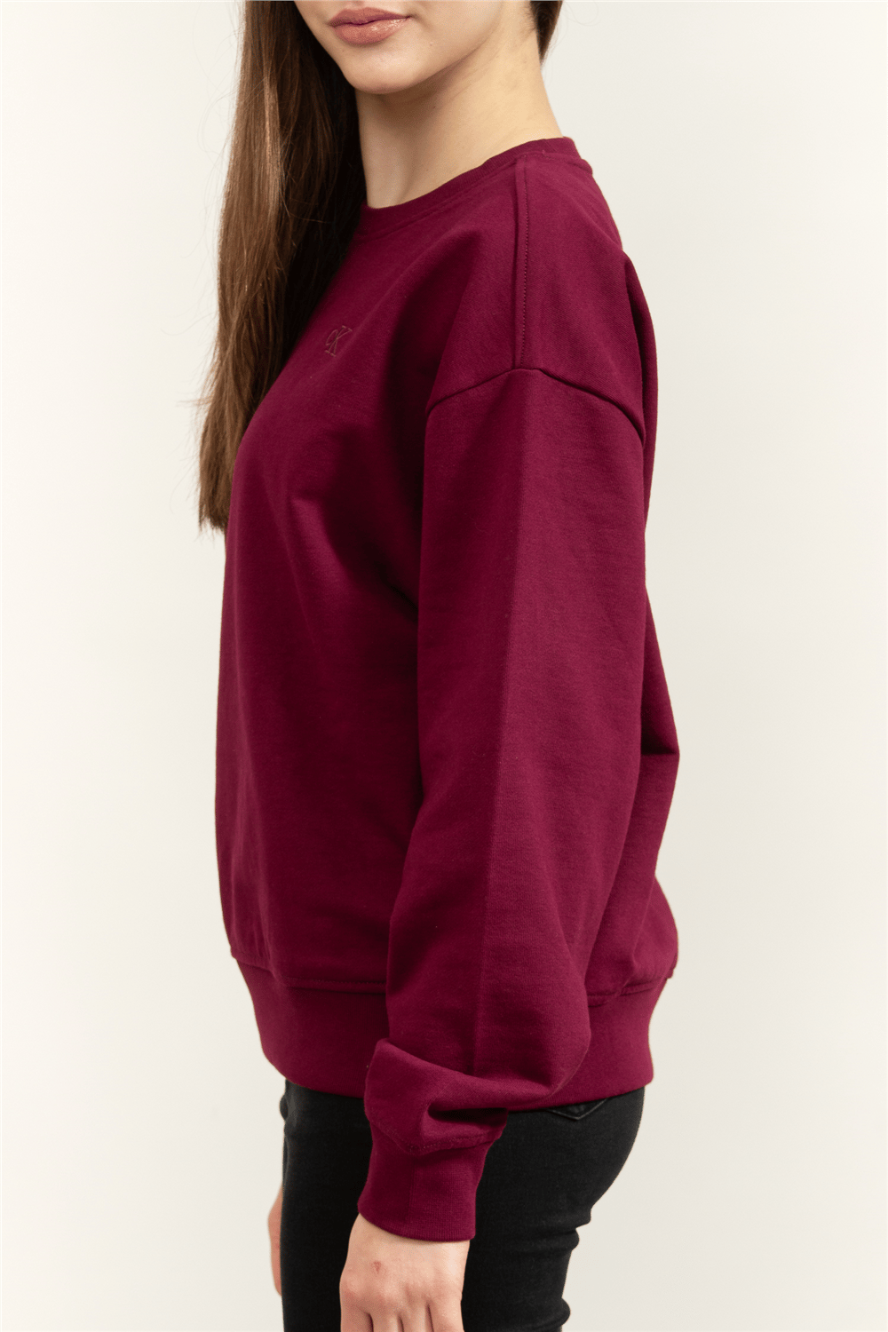 Calvin Klein LS Archive Logo French Terry Rlx Kadın Bisiklet Yaka Sweatshirt