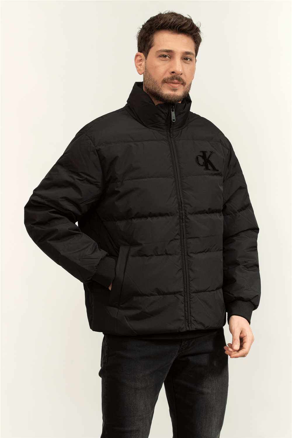 Calvin Klein LS Chenille Stand Collar Puffer Erkek Şişme Mont